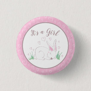 Bunny Rabbit Baby Shower Woodland Animals 3 Cm Round Badge