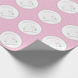 Bunny Rabbit Baby Shower Woodland Animals Wrapping Paper
