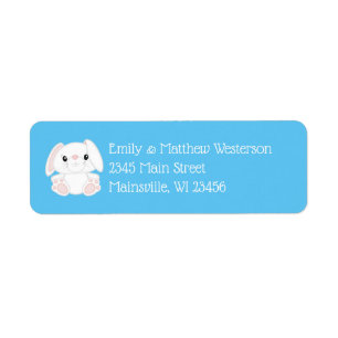 Bunny Rabbit Baby Shower Woodland Return Address Label