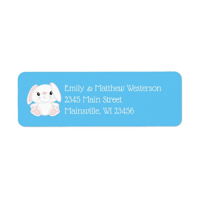 Bunny Rabbit Baby Shower Woodland Return Address Label (Front)