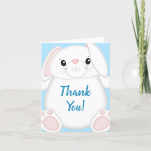 Bunny Rabbit Baby Shower Woodland Thank You Card