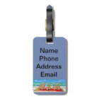 Bunny Rabbit Beach Luggage Tag Vacation Travel ID