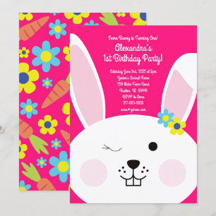 Bunny Rabbit Birthday Party Invitation