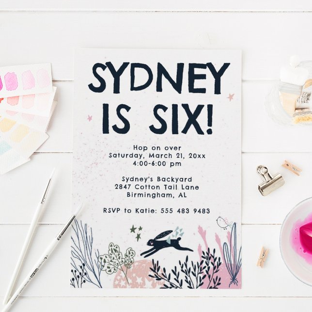 Bunny Rabbit Birthday Party Invitation (Creator Uploaded)