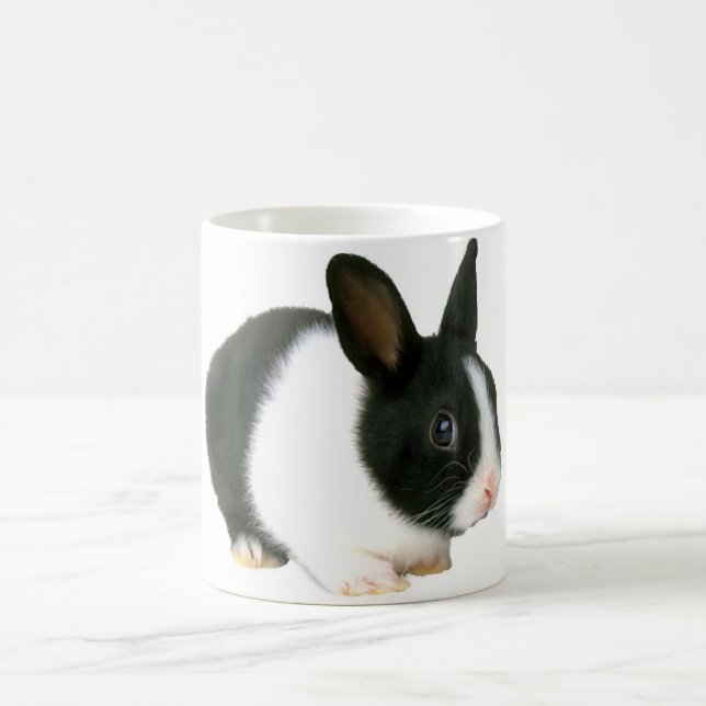 Bunny Rabbit Black & White Coffee Mug (Center)