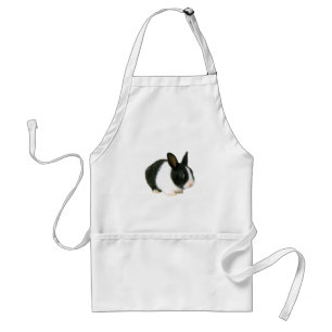 Bunny Rabbit Black & White Standard Apron