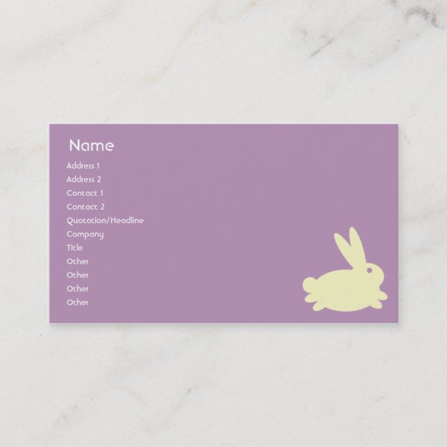 Bunny Rabbit - Business Card (Front)