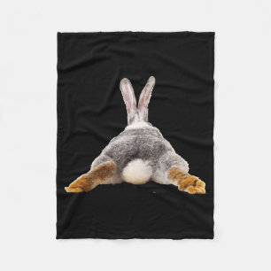 Bunny rabbit butt tail cute t shirt fleece blanket
