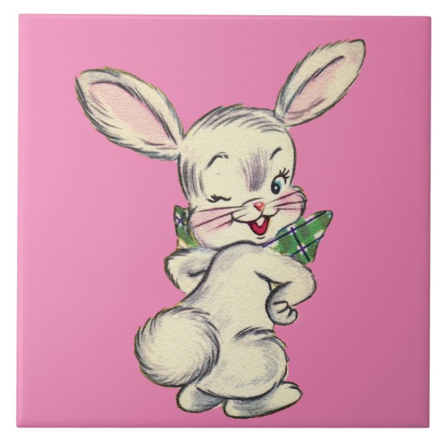 Bunny Rabbit Ceramic Tile (Front)