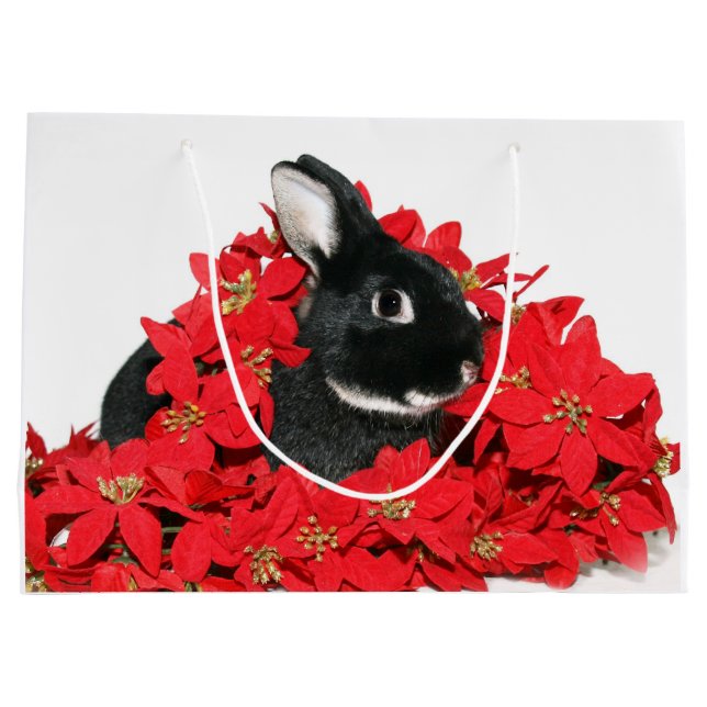 Bunny rabbit Christmas Large Gift Bag (Back)