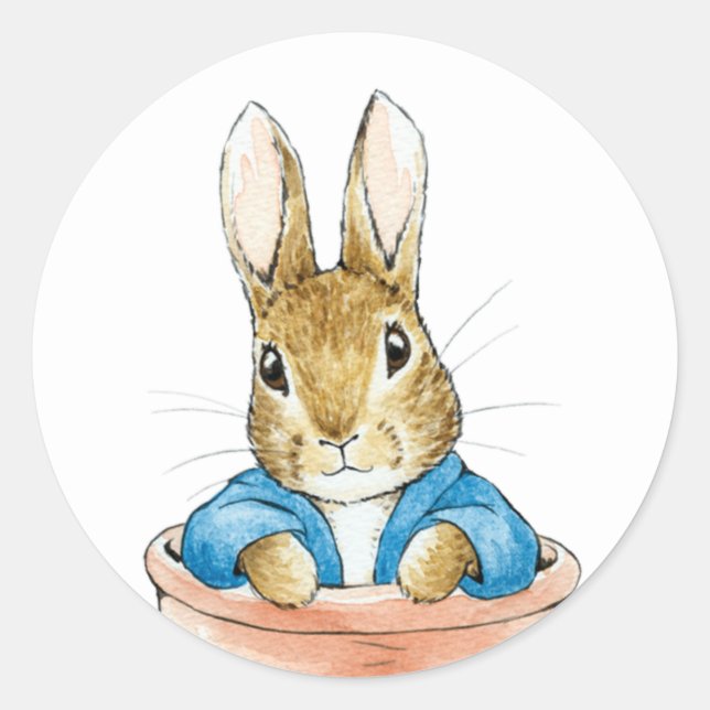Bunny rabbit classic round sticker (Front)