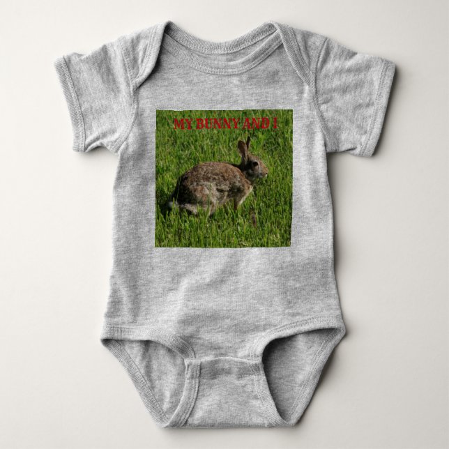 Bunny Rabbit closeup Baby Body-Suit Baby Bodysuit (Front)