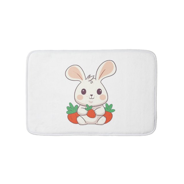 Bunny Rabbit Cute Animals For Kids Easter Bunny Bath Mat (Front)