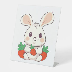 Bunny Rabbit Cute Animals For Kids Easter Bunny Pedestal Sign