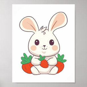 Bunny Rabbit Cute Animals For Kids Easter Bunny Poster