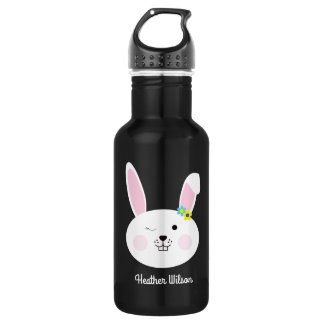 Bunny Rabbit Cute Kids Water Bottle with Name