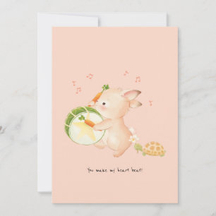 Bunny Rabbit Drummer Music Parade Thank You Card