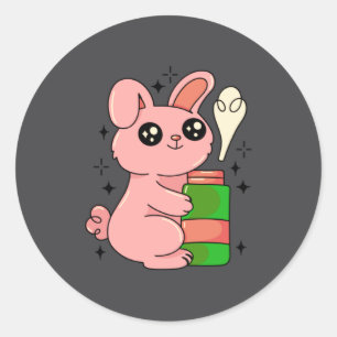 Bunny Rabbit Easter Bottle Classic Round Sticker