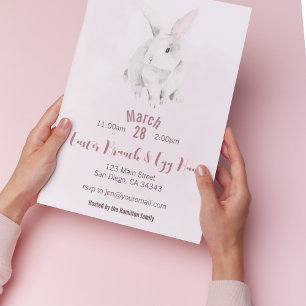 Bunny Rabbit Easter Brunch & Egg Hunt Invitation