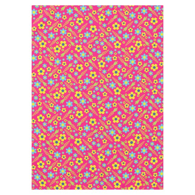 Bunny Rabbit Easter Spring Birthday Party Tablecloth (Front)