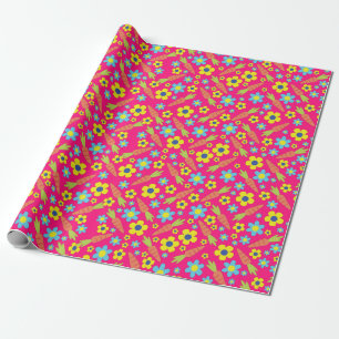 Bunny Rabbit Easter Spring Birthday Party Wrapping Paper
