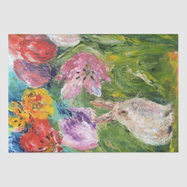 Bunny Rabbit Easter Spring Summer Artwork  Tissue Paper (Front)
