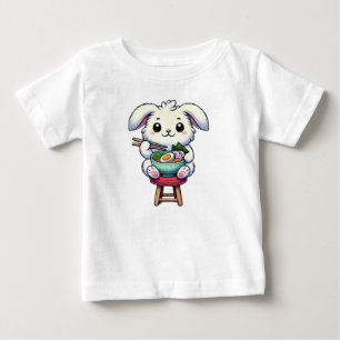 Bunny Rabbit Eating Ramen  Baby T-Shirt