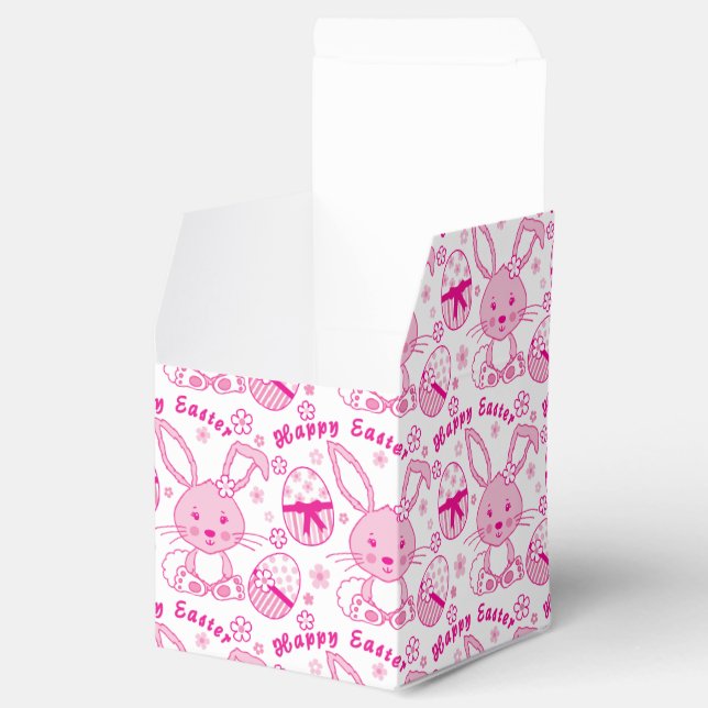 Bunny rabbit egg pattern Happy Easter box (Opened)
