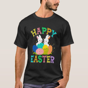Bunny Rabbit Eggs Happy Easter Day Cute Easter Fam T-Shirt