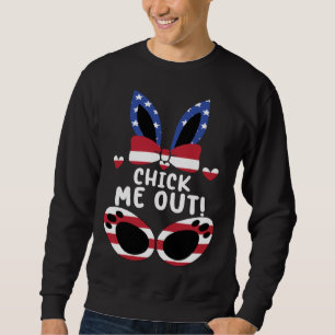 Bunny Rabbit Eggs Hunting Happy Easter Day Chick M Sweatshirt