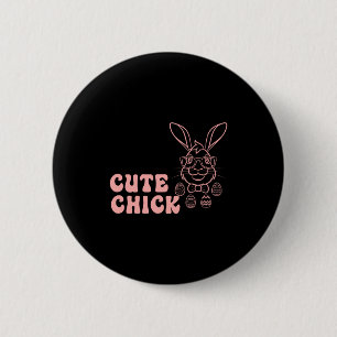 Bunny Rabbit Eggs Hunting Happy Easter Day Cute Ch 6 Cm Round Badge