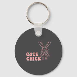 Bunny Rabbit Eggs Hunting Happy Easter Day Cute Ch Key Ring