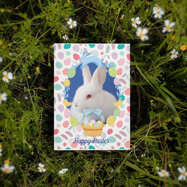 Bunny Rabbit Ester Eggs Holiday Card (Creator Uploaded)