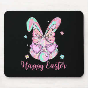 Bunny Rabbit Face Coquette Bow Easter Day Bubblegu Mouse Pad