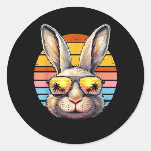 Bunny Rabbit Face Sunglasses Beach Summer Vacation Classic Round Sticker