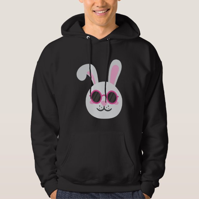BUNNY RABBIT FACE Sunglasses Boys Girls Kids Easte Hoodie (Front)