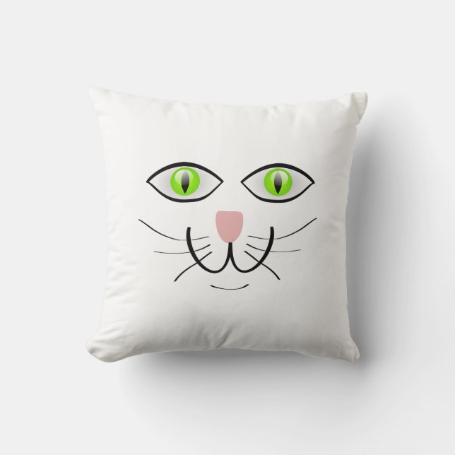 Bunny Rabbit Face Throw Pillow (Front)