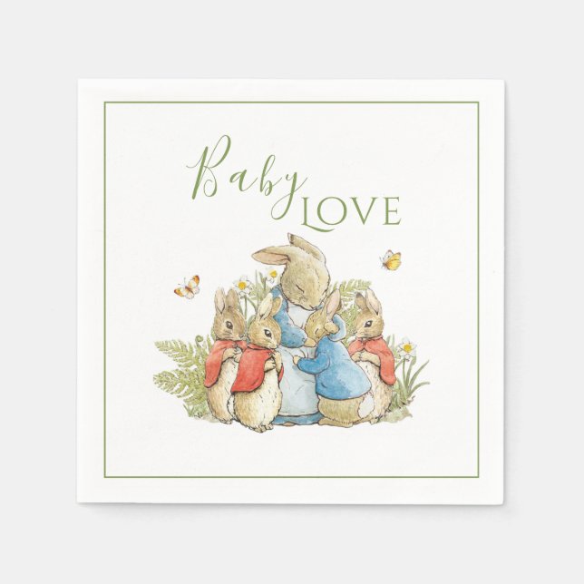 Bunny Rabbit Gender Neutral Shower Napkin (Front)