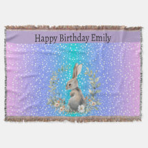 Bunny Rabbit gift - personalized blanket 