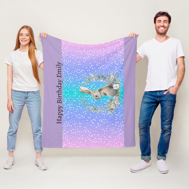 Bunny Rabbit gift - personalized blanket  (In Situ)