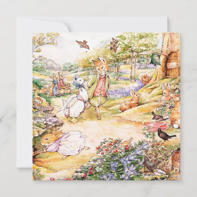 Bunny rabbit invitation (Front)