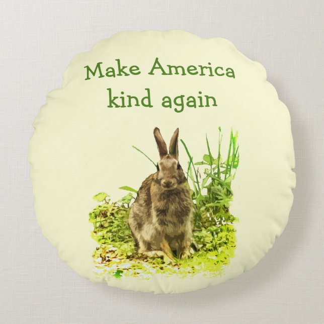 Bunny Rabbit Make America Kind Again Pillow (Front)