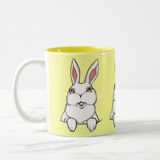Bunny Rabbit Mug Coffee Cup Easter Bunny Cup (Left)