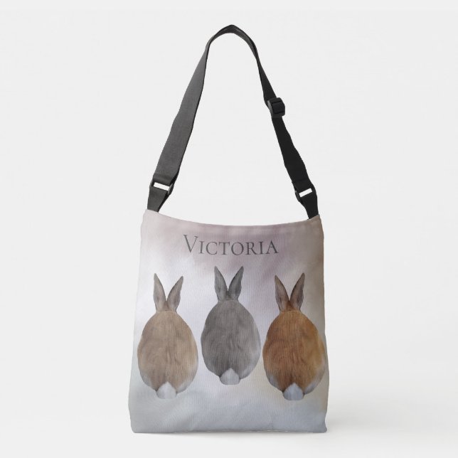 Bunny Rabbit Name Crossbody Bag (Front)