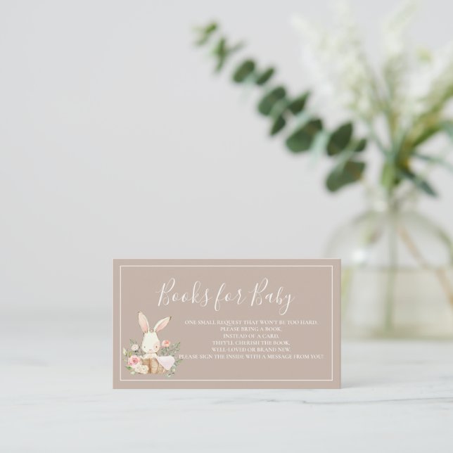 Bunny Rabbit Neutral Books for Baby Enclosure Card (Standing Front)