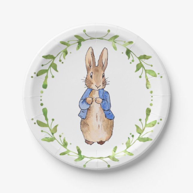 Bunny Rabbit party design Paper Plate (Front)