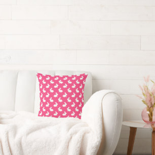 Bunny Rabbit Pattern Throw Pillow