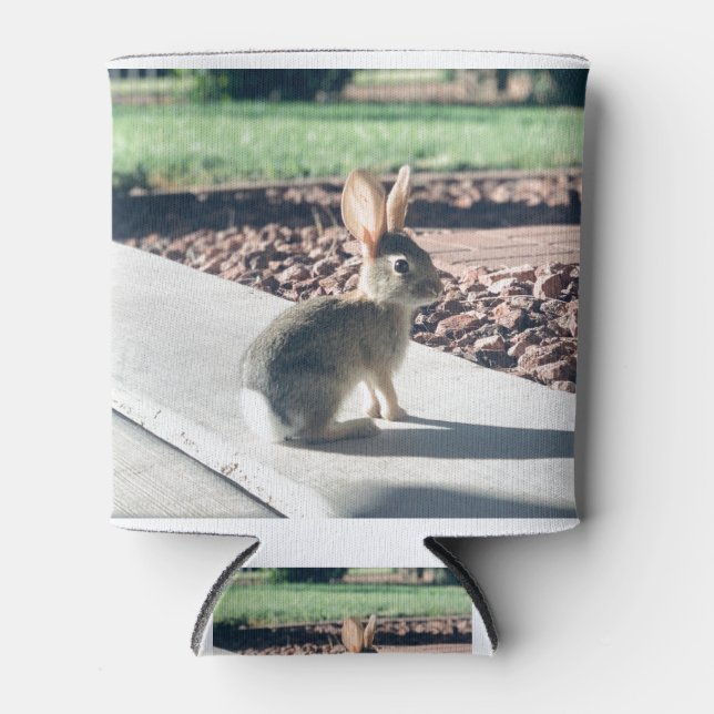 bunny rabbit photo Easter spring Can Cooler (Front)