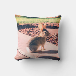 bunny rabbit photo Easter spring Cushion