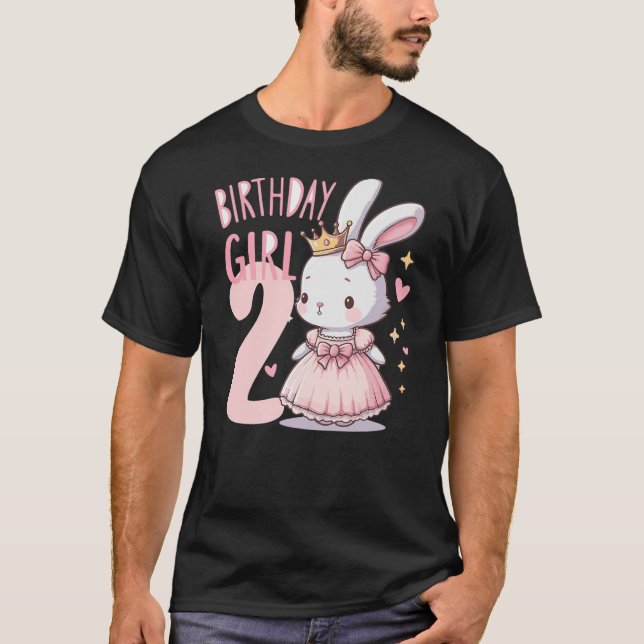 Bunny Rabbit Princess Pink Children's Birthday 2 Y T-Shirt (Front)